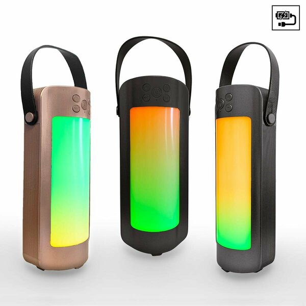 Zunammy Lantern Light-up Color Changing Bluetooth Speaker Black ZU626494